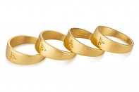 Element Ring - stříbrný, pozlacený designový prsten, mat