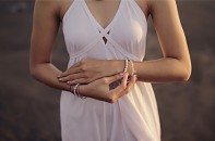 SUNDA bracelet - white iron pyrit and silver.