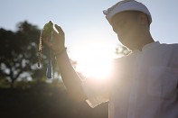 Mala Besakih s perlou, hematitem, pyritem, kouřovým křemenem a rudrakshou