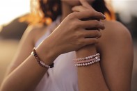 KOMODO bracelet - rose quartz and silver.