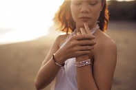 KOMODO bracelet - rose quartz and silver.