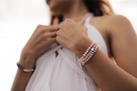 KOMODO bracelet - rose quartz and silver.