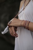 PANTAI bracelet - ruby, freshwater pearl and silver.