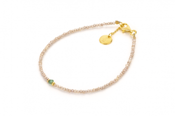 RATU AMAZONAS - dedicated to the desire for LOVE, zircon, emerald and gold plated silver