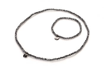 LUNA Set - bracelet and choker with hematite dedicated to the desire for LOVE