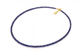 MAJULI Necklace - dedicated to the desire for DECISION, sapphire and gold plated silver