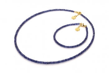 MAJULI Necklace - dedicated to the desire for DECISION, sapphire and gold plated silver