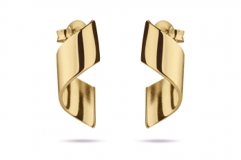 OMG Crush Earrings - gold plated silver, glossy