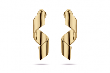 Fatal Crush Earrings - gold plated silver, glossy