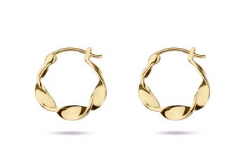 Little Crush Hoops - gold plated silver earrings, glossy