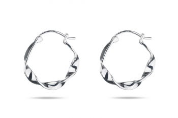 Pretty Big Crush Hoops - silver earrings, glossy