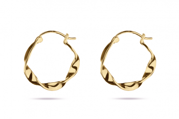 Pretty Big Crush Hoops - gold plated silver earrings, glossy