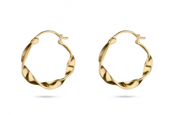 Pretty Big Crush Hoops - gold plated silver earrings, matte