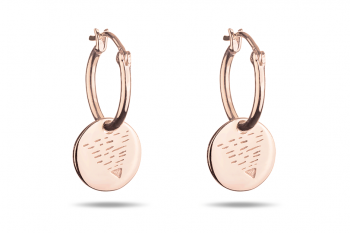 Element EARTH Earrings - rose gold plated silver hoops, glossy