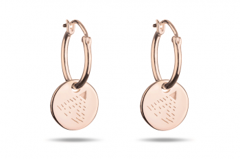 Element Air Earrings - rose gold plated silver hoops, glossy