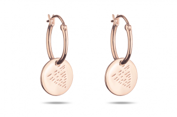 Element WATER Earrings - rose gold plated silver hoops, glossy