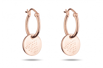 Element FIRE Earrings - rose gold plated silver hoops, glossy
