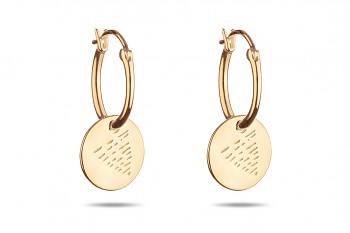 Element WATER Earrings - gold hoops, glossy