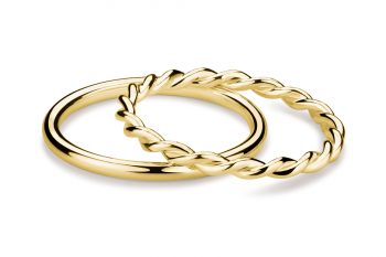 Muselet Ring Set - pair of gold rings, 18 carats