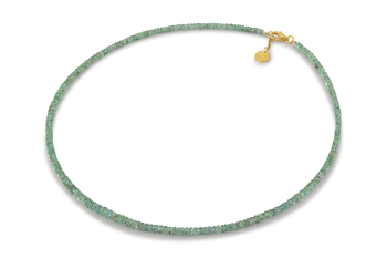 CALI EMERALD Necklace - dedicated to the desire for DECISION, emerald and gold plated silver