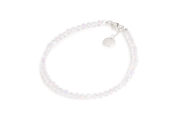 EDO - dedicated to the desire for the INNER STRENGTH, faceted rainbow moonstone and silver