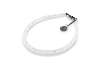 PADMÉ - dedicated to the desire for the INNER STRENGTH, faceted rainbow moonstone and silver