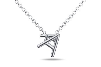»A« Necklace - silver necklace with letter A