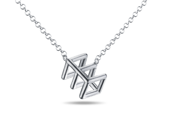 »E« Necklace - silver necklace with letter E