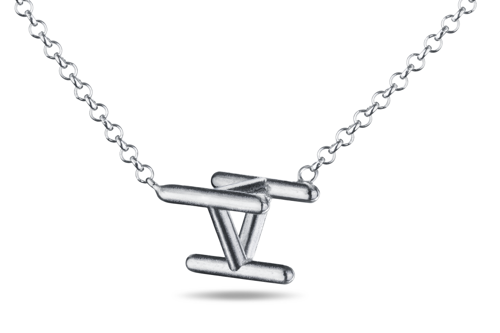 H Necklace silver necklace with letter H