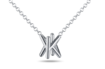 »K« Necklace - silver necklace with letter K