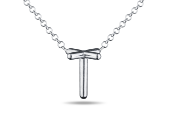 »T« Necklace - silver necklace with letter T