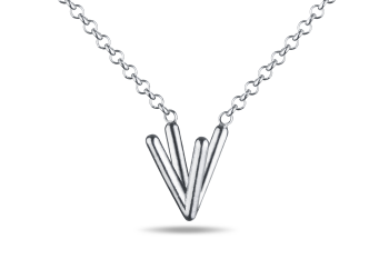 »V« Necklace - strieborná retiazka s písmenom V