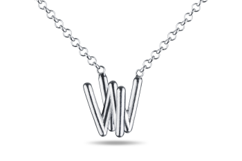 »W« Necklace - silver necklace with letter W