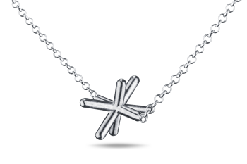 »X« Necklace - silver necklace with letter X