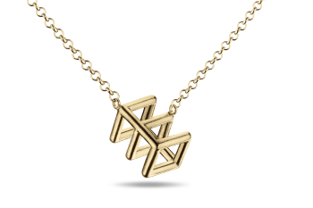 »E« Necklace - gold plated necklace with letter E
