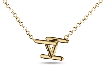 »H« Necklace - gold plated necklace with letter H