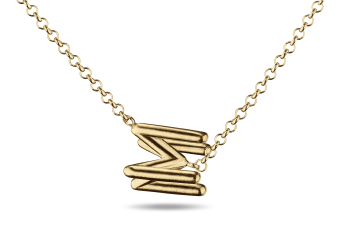 »M« Necklace - pozlacený náhrdelník s písmenem M