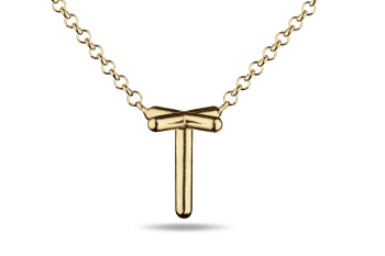 »T« Necklace - gold plated necklace with letter T