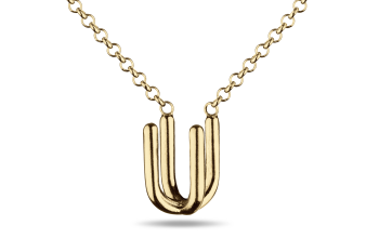 »U« Necklace - gold plated necklace with letter U