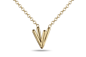 »V« Necklace - gold plated necklace with letter V