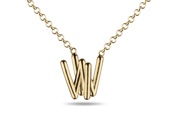 »W« Necklace - pozlacený náhrdelník s písmenem W