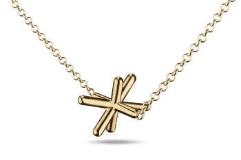 »X« Necklace - gold plated necklace with letter X