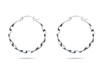 Fatal Crush Hoops - silver earrings, glossy