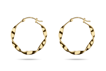 Guilty Crush Hoops - gold plated silver earrings, glossy