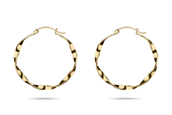 Fatal Crush Hoops - gold plated silver earrings, glossy
