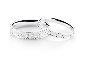AKARA & SAHAYA - set of silver wedding rings