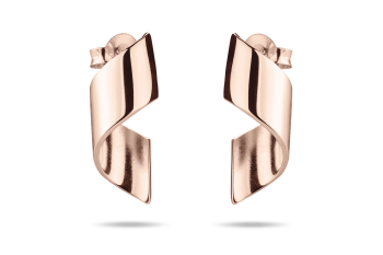 OMG Crush Earrings - růžově pozlacené náušnice pecky, lesk