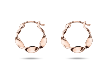 Little Crush Hoops - rose gold plated silver earrings, glossy