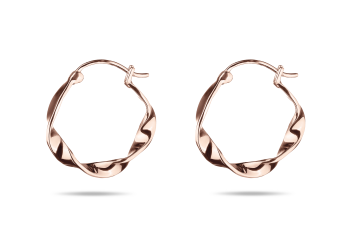 Pretty Big Crush Hoops - rose gold plated silver earrings, glossy