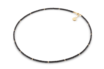 ANDROMEDAE II - náhrdelník zasvěcený touze po KRÁSE, černý spinel a pozlacené stříbro